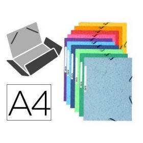 CARPETA EXACOMPTA GOMAS CARTULINA LUSTRADA TRES SOLAPAS DIN A4 COLORES SURTIDO