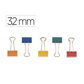 PINZA METALICA Q-CONNECT REVERSIBLE N.3 32 MM CAJA DE 10 UNIDADES COLORES SURTIDOS
