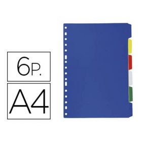 SEPARADOR LIDERPAPEL PLASTICO JUEGO DE 6 SEPARADORES FOLIO 6 TALADROS