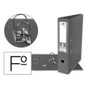 ARCHIVADOR DE PALANCA LIDERPAPEL FOLIO DOCUMENTA FORRADO PVC CON RADO LOMO 75MM GRIS COMPRESOR METALICO