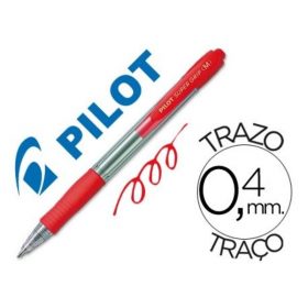 BOLIGRAFO PILOT SUPER GRIP ROJO RETRACTIL SUJECION DE CAUCHO TINTA BASE DE ACEITE