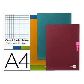 LIBRETA LIDERPAPEL SCRIPTUS A4 48 HOJAS 90G/M2 CUADRO 4MM CON MARGEN