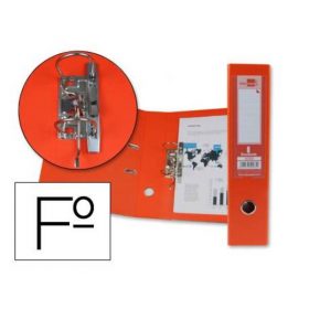 ARCHIVADOR DE PALANCA LIDERPAPEL FOLIO DOCUMENTA FORRADO PVC CON RADO LOMO 75MM NARANJA CON COMPRESOR