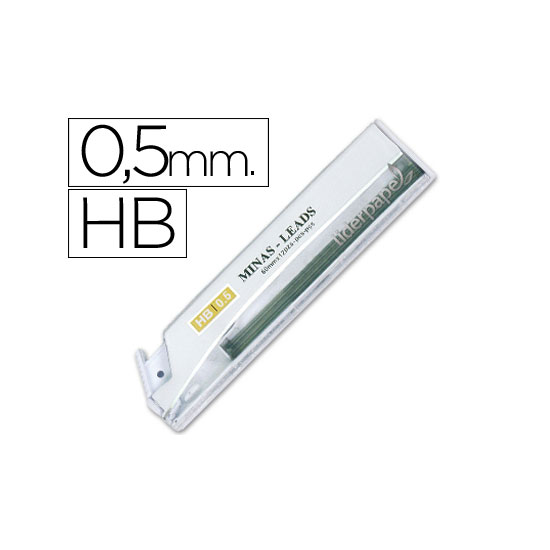 MINAS LIDERPAPEL GRAFITO 0.5 MM HB TUBO DE 12 MINAS