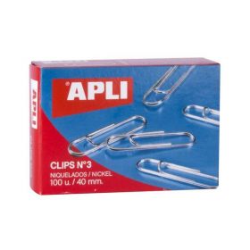 CLIPS APLI Nº3 LABIADOS 40MM CAJA DE 100 UNIDADES
