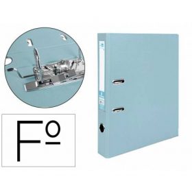 ARCHIVADOR DE PALANCA LIDERPAPEL FOLIO DOCUMENTA FORRADO PVC CON RADO LOMO 52 MM GRIS COMPRESOR METALICO