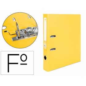 ARCHIVADOR DE PALANCA LIDERPAPEL FOLIO DOCUMENTA  FORRADO PVC CON RADO LOMO 52 MM AMARILLO COMPRESOR