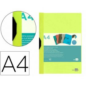 CARPETA LIDERPAPEL DOSSIER PINZA LATERAL POLIPROPILENO DIN A4 AMARILLO 30 HOJAS PINZA DESLIZANTE