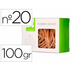 GOMILLAS ELASTICAS Q-CONNECT 100 GR NUMERO 20 200X2MM