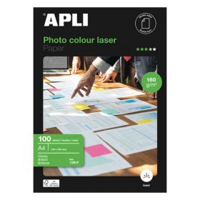 PAPEL FOTOGRAFICO APLI GLOSSY DIN A4 PACK DE 100 HOJAS 160 GR