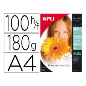 PAPEL FOTOGRAFICO APLI GLOSSY DIN A4 PACK DE 100 HOJAS 140 GR