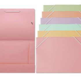 BISMARK CARPETA CON SOLAPAS A5-POLIPROPILENO-CIERRE DE GOMAS-COLORES PASTEL SURTIDO