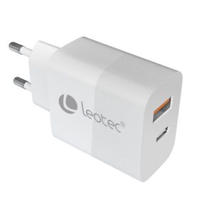 LEOTEC CARGADOR UNIVERSAL 20W-1USB-CPD +1USB-A-A COLOR BLANCO