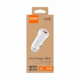 CARGADOR COCHE PD+QC 38W -F50B IDUSD