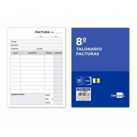 TALONARIO LIDERPAPEL FACTURAS 8º ORIGINAL Y 2 COPIAS T300 CON I.G.I.C