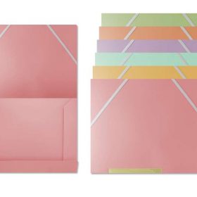 BISMARK CARPETAS DE SOLAPA - TAMAÑO A4- CIERRE CON GOMAS - COLORES SURTIDOS PASTEL