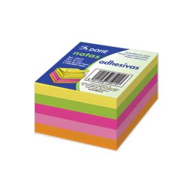 DOHE CUBO DE 250 NOTAS REPOSICIONABLES - TAMAÑO 50X50MM-PAPEL DE 75GR - COLORES NEON SURTIDOS