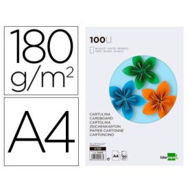CARTULINA LIDERPAPEL A4 180G/M2 BLANCO PAQUETE DE 100 HOJAS
